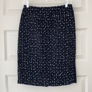 J Crew deepest navy tweed pencil skirt